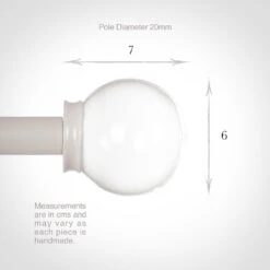 Glass Finial For 20mm Pole In Clay -Curtains & Poles Sales 451cl 13