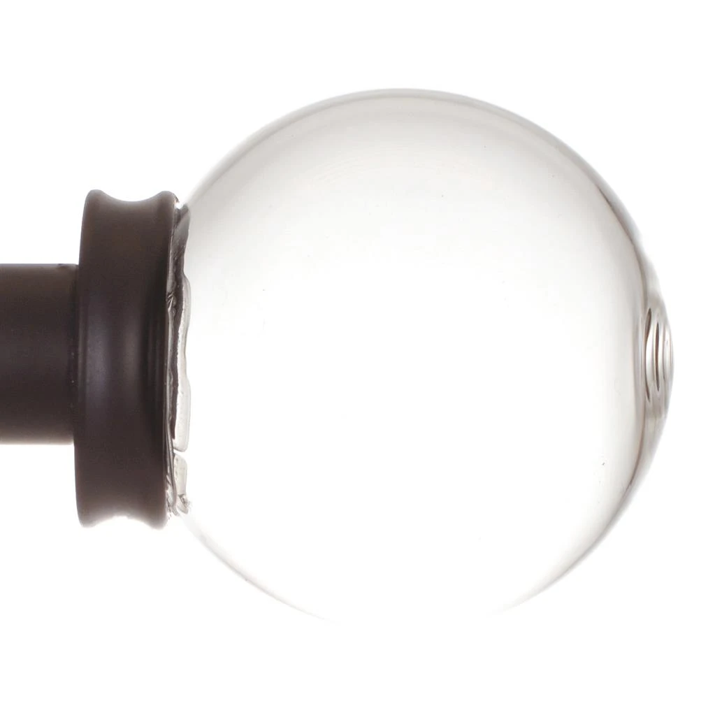 Glass Finial For 20mm Pole In Matt Black 3 Glass Finial For 20mm Pole In Matt Black
