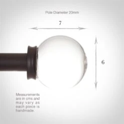 Glass Finial For 20mm Pole In Matt Black 10 Glass Finial For 20mm Pole In Matt Black -Curtains & Poles Sales 451mb 3