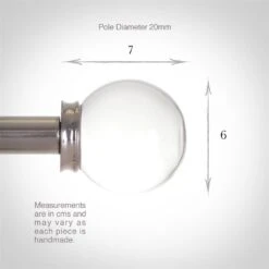 Glass Finial For 20mm Pole In Mercury 9 Glass Finial For 20mm Pole In Mercury -Curtains & Poles Sales 451me 3