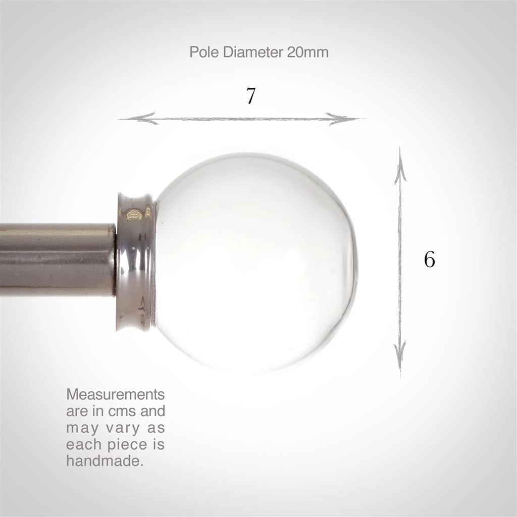 Glass Finial For 20mm Pole In Mercury 6 Glass Finial For 20mm Pole In Mercury - Image 4