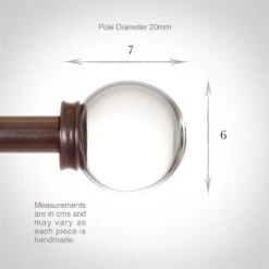 Glass Finial For 20mm Pole In Polished 9 Glass Finial For 20mm Pole In Polished -Curtains & Poles Sales 451po 3