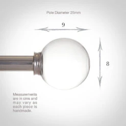 25mm Glass Finial In Mercury -Curtains & Poles Sales 452me 13
