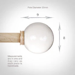 25mm Glass Finial In Old Ivory -Curtains & Poles Sales 452oi 13