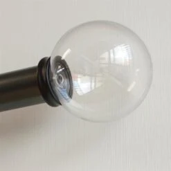 38mm Glass Finial In Matt Black -Curtains & Poles Sales 453mb 4