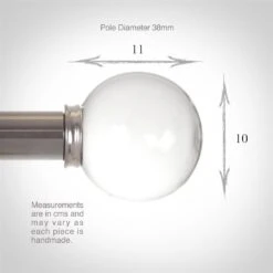 38mm Glass Finial In Mercury -Curtains & Poles Sales 453me 3