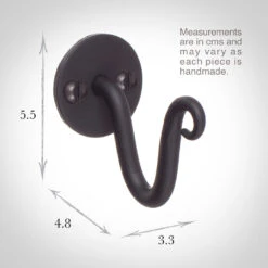 Hatton Holdback Hook In Matt Black -Curtains & Poles Sales 5009mb 13