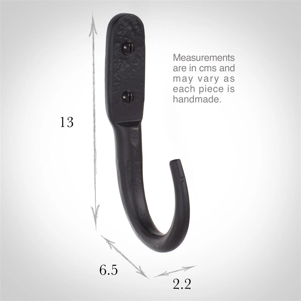 13cm Barn Wall Hook In Matt Black 4 13cm Barn Wall Hook In Matt Black - Image 2