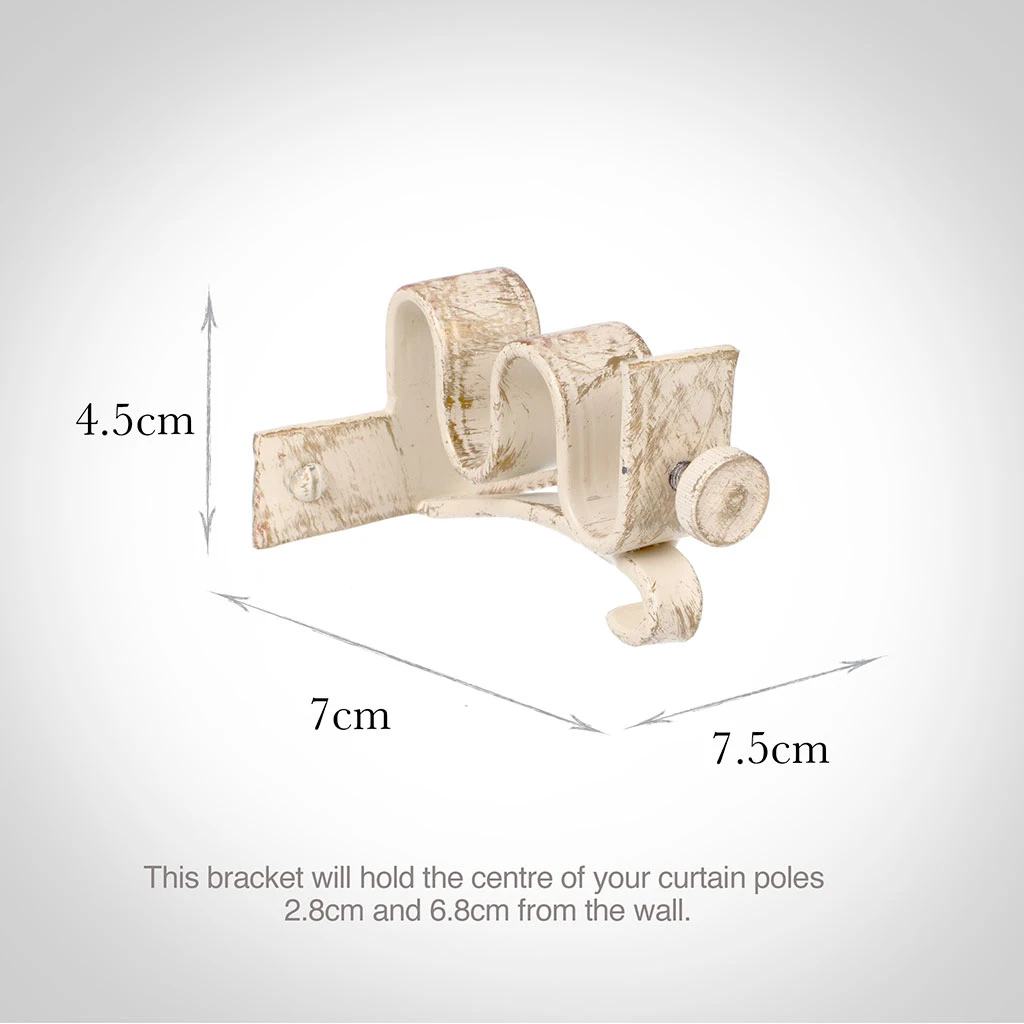 12/12mm Double Pole Centre Bracket In Old Ivory 5 12/12mm Double Pole Centre Bracket In Old Ivory - Image 3