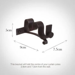 20/12mm Double Pole Centre Bracket In Beeswax 8 20/12mm Double Pole Centre Bracket In Beeswax -Curtains & Poles Sales 6002bw 13