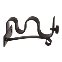 20/12mm Double Pole Centre Bracket In Matt Black -Curtains & Poles Sales 6002mb 20
