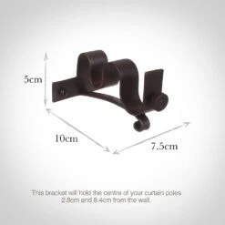 25/12mm Double Pole Centre Bracket In Beeswax -Curtains & Poles Sales 6003bw 13