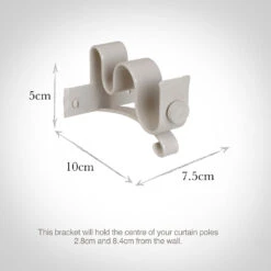 25/12mm Double Pole Centre Bracket In Clay 8 25/12mm Double Pole Centre Bracket In Clay -Curtains & Poles Sales 6003cl 13