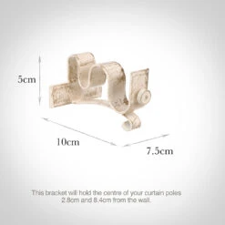 25/12mm Double Pole Centre Bracket In Old Ivory -Curtains & Poles Sales 6003oi 13