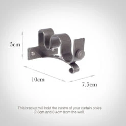 25/12mm Double Pole Centre Bracket In Polished 7 25/12mm Double Pole Centre Bracket In Polished -Curtains & Poles Sales 6003po 13