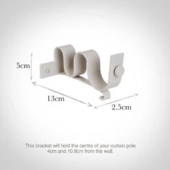 38/20mm Double Pole Centre Bracket In Clay -Curtains & Poles Sales 6004cl 13
