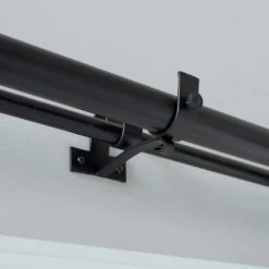 38/20mm Double Pole Centre Bracket In Matt Black -Curtains & Poles Sales 6004mb 12 1
