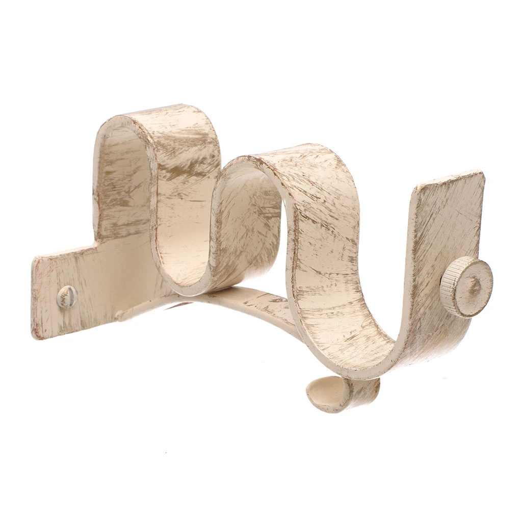 38/20mm Double Pole Centre Bracket In Old Ivory 3 38/20mm Double Pole Centre Bracket In Old Ivory