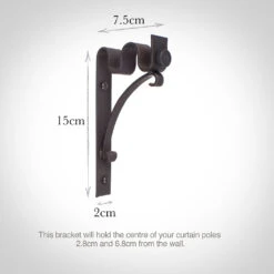 12/12mm Double Pole Standard Bracket In Beeswax 8 12/12mm Double Pole Standard Bracket In Beeswax -Curtains & Poles Sales 6005bw 13