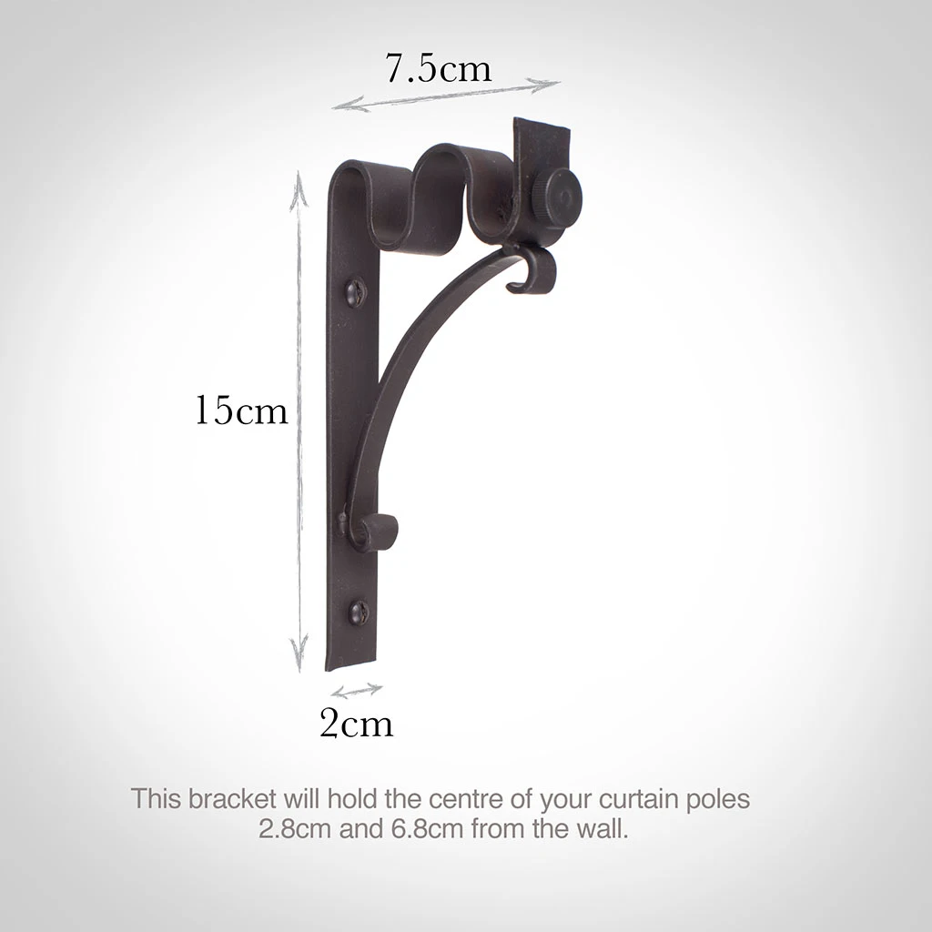 12/12mm Double Pole Standard Bracket In Beeswax 5 12/12mm Double Pole Standard Bracket In Beeswax - Image 3