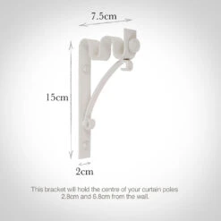 12/12mm Double Pole Standard Bracket In Clay -Curtains & Poles Sales 6005cl 13