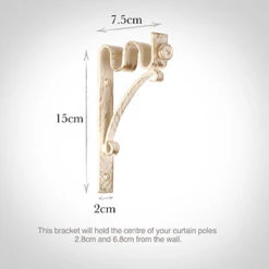 12/12mm Double Pole Standard Bracket In Old Ivory -Curtains & Poles Sales 6005oi 13