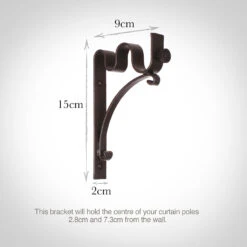 20/12mm Double Pole Standard Bracket In Beeswax -Curtains & Poles Sales 6006bw 13