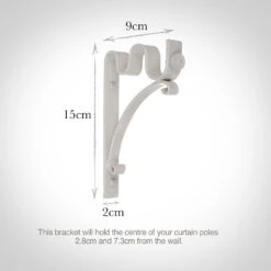 20/12mm Double Pole Standard Bracket In Clay -Curtains & Poles Sales 6006cl 13