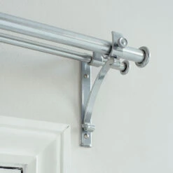 20/12mm Double Pole Standard Bracket In Mercury -Curtains & Poles Sales 6006me 12