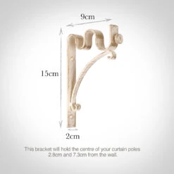 20/12mm Double Pole Standard Bracket In Old Ivory -Curtains & Poles Sales 6006oi 13