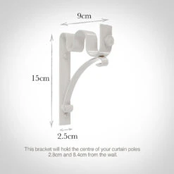 25/12mm Double Pole Standard Bracket In Clay 8 25/12mm Double Pole Standard Bracket In Clay -Curtains & Poles Sales 6007cl 13