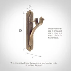 19mm Brett Standard Bracket In Antiqued Brass -Curtains & Poles Sales 6009ab 13