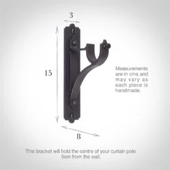 25mm Brett Standard Bracket In Beeswax -Curtains & Poles Sales 6010bw 13