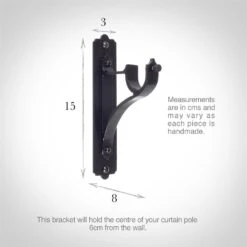 25mm Brett Standard Bracket In Matt Black 10 25mm Brett Standard Bracket In Matt Black -Curtains & Poles Sales 6010mb 13