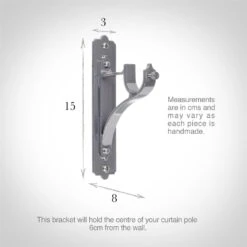 25mm Brett Standard Bracket In Mercury -Curtains & Poles Sales 6010me 13