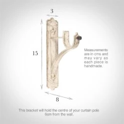 25mm Brett Standard Bracket In Old Ivory -Curtains & Poles Sales 6010oi 13