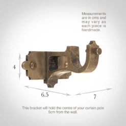 19mm Brett Centre Bracket In Antiqued Brass -Curtains & Poles Sales 6011ab 13
