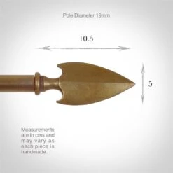 19mm Hasta Spear Finial In Antiqued Brass -Curtains & Poles Sales 6017ab 3