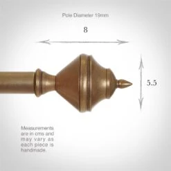 19mm Brass Empire Finial In Antiqued Brass -Curtains & Poles Sales 6018ab 3
