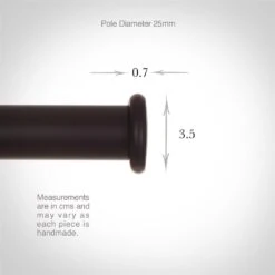 25mm Button Finial In Matt Black -Curtains & Poles Sales 601mb 3