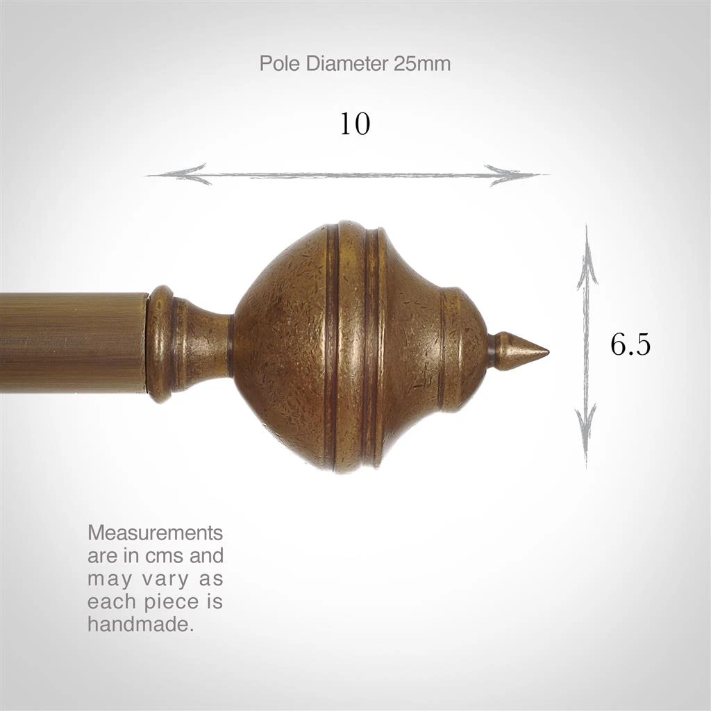25mm Brass Empire Finial In Antiqued Brass 5 25mm Brass Empire Finial In Antiqued Brass - Image 3