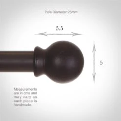 25mm Cannonball Finial In Beeswax -Curtains & Poles Sales 602bw 3