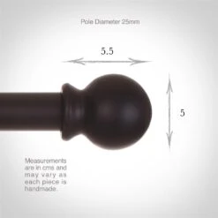 25mm Cannonball Finial In Matt Black 9 25mm Cannonball Finial In Matt Black -Curtains & Poles Sales 602mb 3