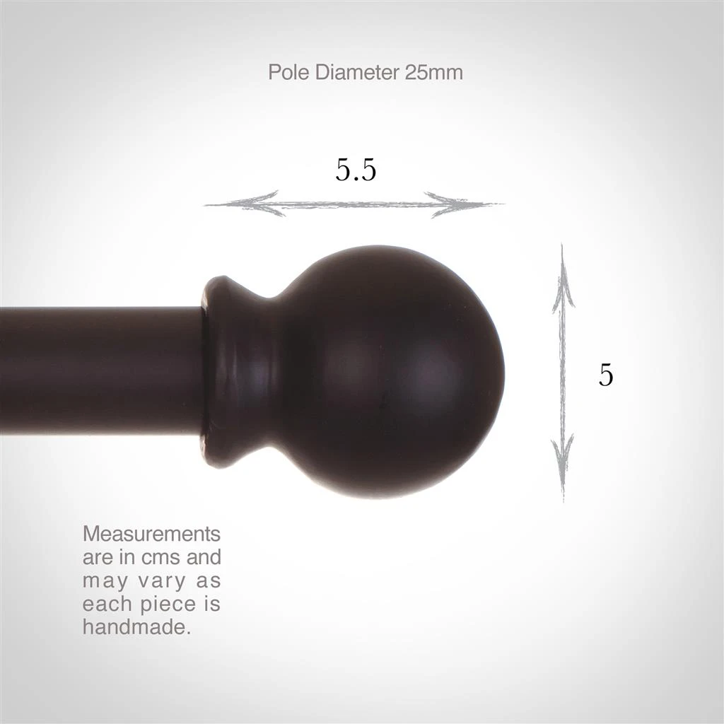 25mm Cannonball Finial In Matt Black 6 25mm Cannonball Finial In Matt Black - Image 4