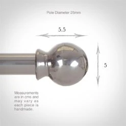 25mm Cannonball Finial In Mercury -Curtains & Poles Sales 602me 3