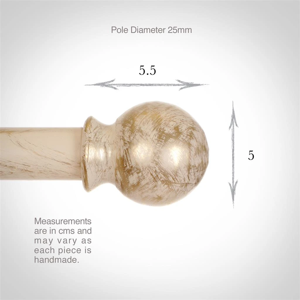 25mm Cannonball Finial In Old Ivory 6 25mm Cannonball Finial In Old Ivory - Image 4