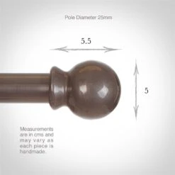 25mm Cannonball Finial In Polished -Curtains & Poles Sales 602po 3