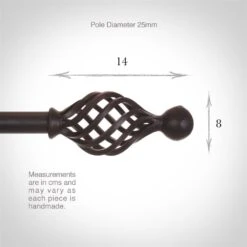 25mm Cage & Ball Finial In Beeswax -Curtains & Poles Sales 603bw 3