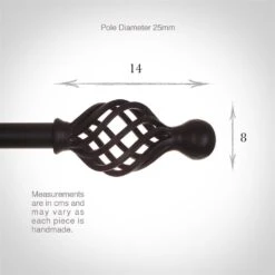 25mm Cage & Ball Finial In Matt Black -Curtains & Poles Sales 603mb 3