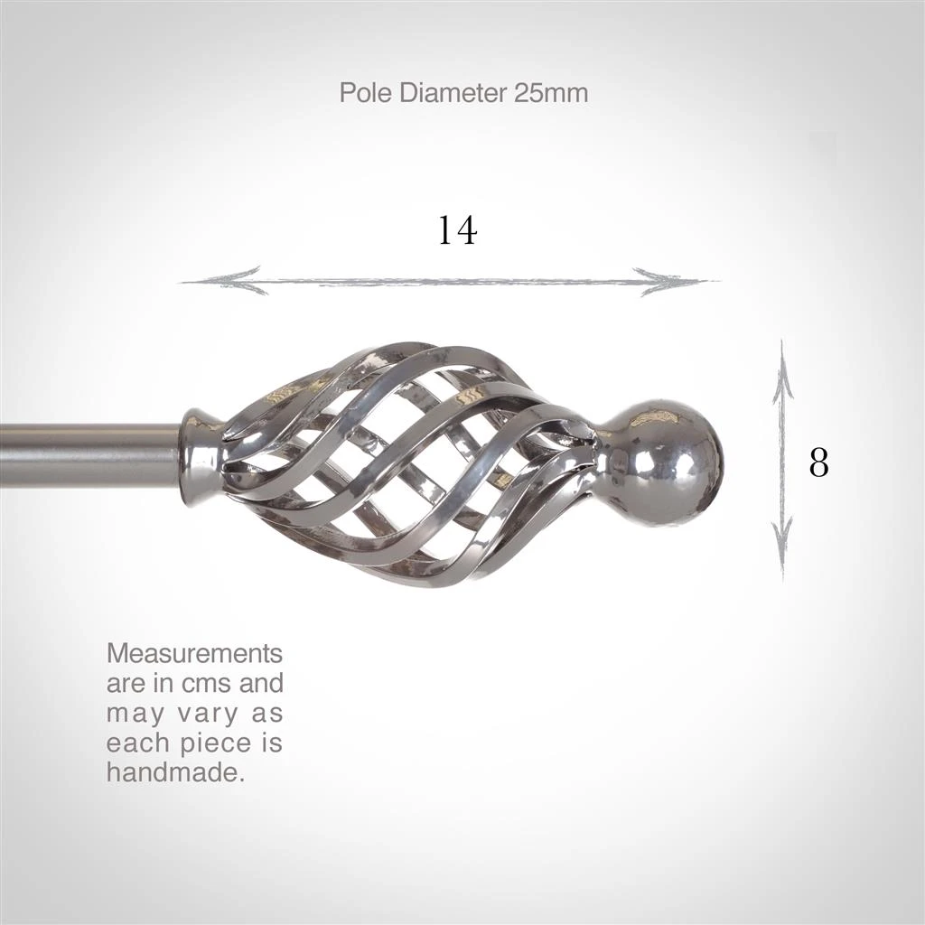 25mm Cage & Ball Finial In Mercury 6 25mm Cage & Ball Finial In Mercury - Image 4